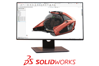 SOLIDWORKS 3D model of NEMO submersible on a screen