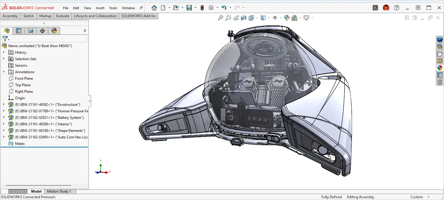 NEMO-U-Boot CAD-Zeichnung